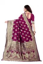 Silk Woven Design Saree for Women, Purple 