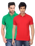 Polo Solid Cotton Blend T-shirts for Men, Pack of 4 