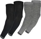 Arm Sleeve for Men (Grey & Black, Pack of 2)