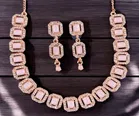 Alloy Choker Necklace with Earrings for Women 