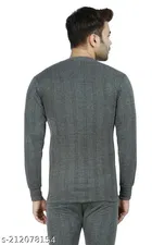 Cotton Thermal Topwear For Men, Grey 