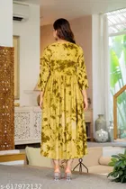 Rayon Kurti for Women, Yellow 