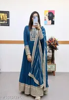 Embroidered Kurta Set with Dupatta for Women 