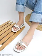 Shoetopia White Embellished Flat Sandals 
