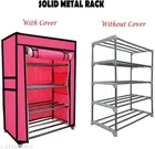 Metal 4 Layer Collapsible Multipurpose Rack (Pink)