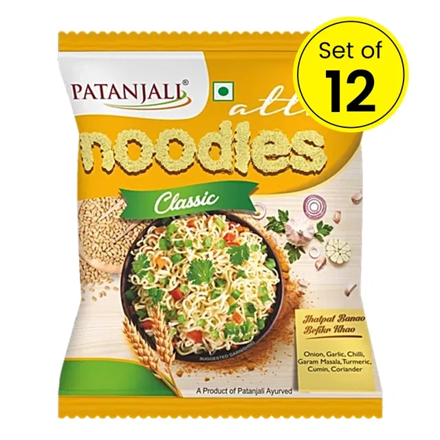 पतंजलि क्लासिक आटा नूडल्स 12X60 g (पैक ऑफ 12)