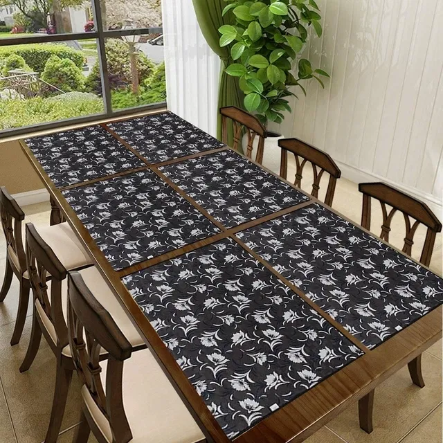 PVC Printed Dining Table Placemats (Multicolor, 30x45 cm) (Pack of 6)