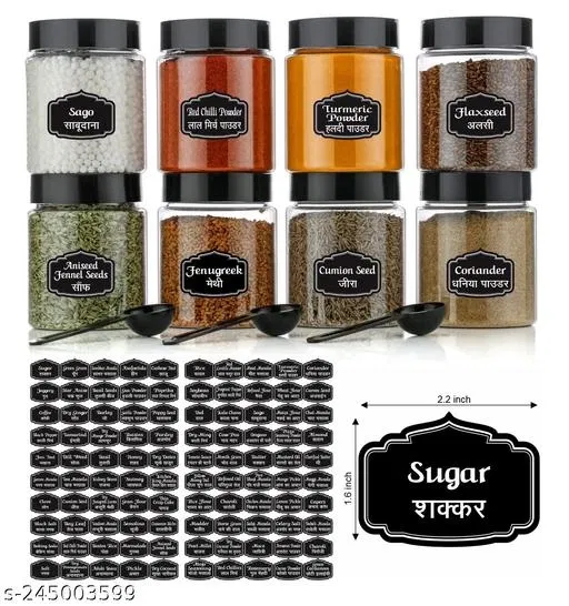 Spice Printed Hindi-English Name Labels for Containers (Multicolor, 1.6x2.2 inches) (Pack of 150)