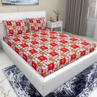 Arch Fab Red Squares Double Bedsheet 88X90 Inch