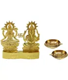Combo of Laxmi Ganesh Idol with Brass Kuber Diya 