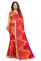 कानूड़ा फैंसी विमेंस जॉर्जेट फ्लावर प्रिंटेड साड़ी 