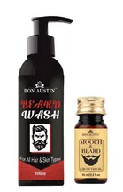 Bon Austin Beard Wash (100 ml) with Moustache & Beard Oil for Men (30 ml) (Set of 2)