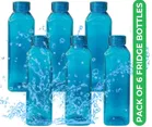 Plastic Water Bottles (Blue, 1000 ml) (Pack of 6)