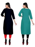 Crepe Solid Kurtis for Women 
