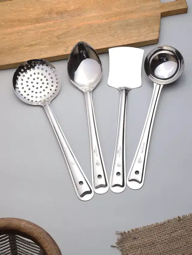 Cooking Spatulas Set of Kitchen (Silver, Set of 4)