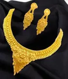 Alloy Choker Necklace with Earrings for Women 