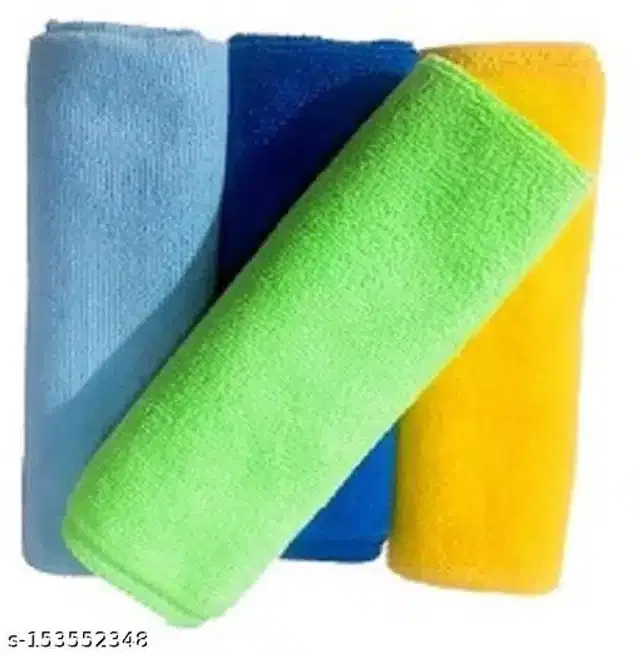 Microfiber Bath Towel (Multicolor, 40x40 cm) (Pack of 4)