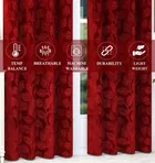 Velvet Emboss Red Door Blackout Curtain 7ft Combo 