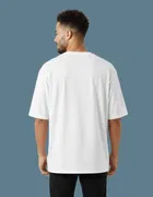 Cotton Blend Round Neck T-shirt for Men, White 