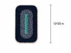 Alaqsa Cotton Rectangle Mat [13x20 inch] Pack of 4 Navy Blue