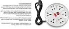 Universal Multi Plug Round Extension Cord 