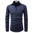 Trendy Cotton Full Sleeves Short Kurta For Men 
