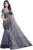 Polycotton Striped Saree for Women 
