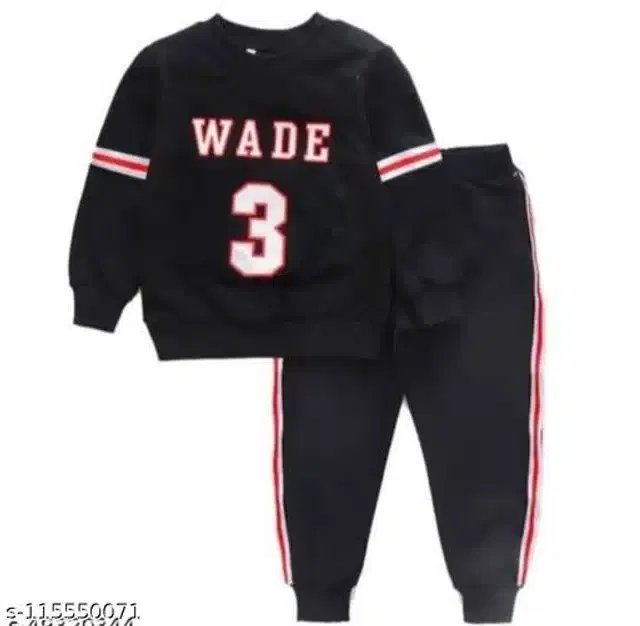 Hosiery Cotton Full Sleeves T-Shirt with Pant Clothing Set for Kids (Black, 0-3 Months)