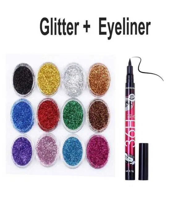 Lenon Makeup Accessory Glitter Eye Shadow Powder Colours (Multicolor) (12 g) (D232)