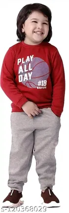 Hosiery Cotton Full Sleeves T-Shirt with Pant Clothing Set for Kids 