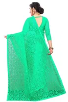 Net Solid Saree for Women 
