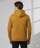 Fleece Printed Hoodie for Men ,Mustard 