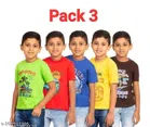 Round Neck T-Shirts for Boys (Multicolor, 2-3 Years) (Pack of 3)