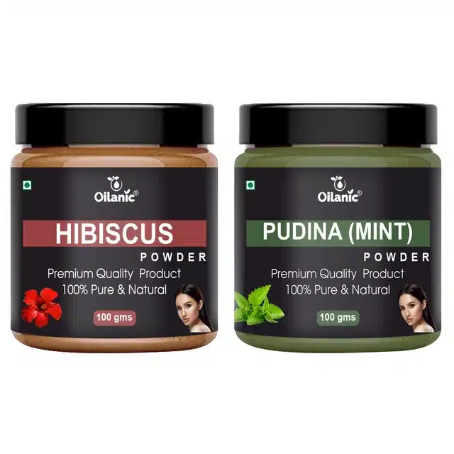 Natural Hibiscus & Pudina Powder for Skin & Hair (Pack of 2, 100 g)