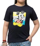 Half Sleeves T-Shirt for Girls (Navy Blue, 3-4 Years)