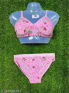 Cotton Blend Printed Lingerie Set for Women 