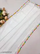 Chiffon Solid Dupatta with Fancy Lace 