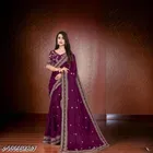 Georgette Saree for Women, Purple 