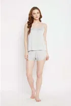 Satin Solid Babydoll for Women 