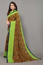 Casual Georgette Women Printed Saree With Unstitched Blouse 