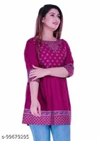 Anarkali Rayon Printed Kurti for Women 
