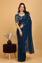Georgette Woven Design Saree for Women 