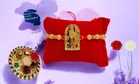 Metal Rakhi with 4.5 Inch Plate & Greeting card, Roli 