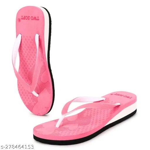 Twosoft Flip-flops for Women (Peach, 5)