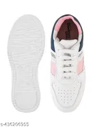 Solid Synthetic Sneakers for Girls 
