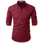 Trendy Cotton Full Sleeves Short Kurta For Men 