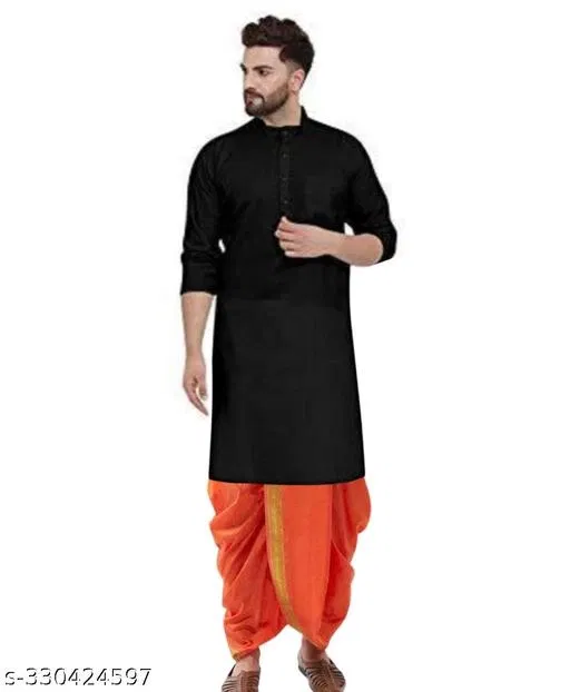 Kurta Set for Men (Black, L)