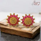 Brass Gold Plated Earrings for Women (Gold, Set of 1)