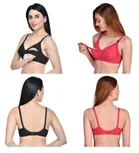 Cotton Blend Solid Non Padded Feeding Bras for Women 
