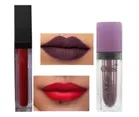 Combo of Matte Liquid Lipstick with Lip Colour (Purple & Red, Set of 2)